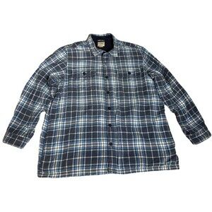 LL Bean Traditional Fit Shirt Jacket Shacket Flannel Men XL Fleece Lined